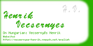 henrik vecsernyes business card